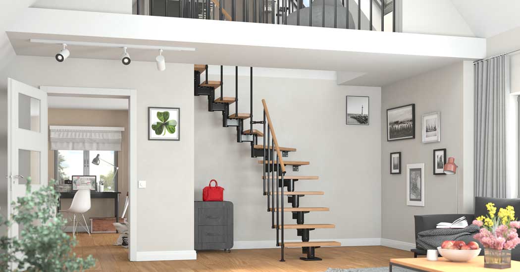 modular staircase with beech treads